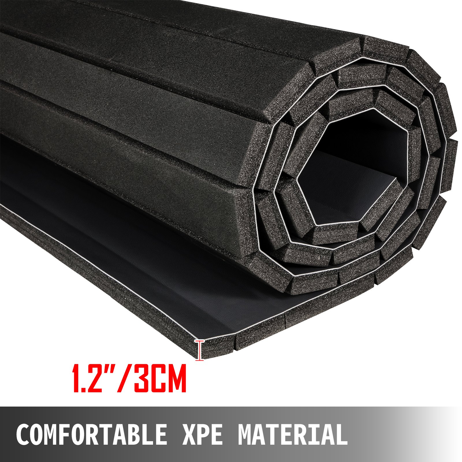 VEVOR Anti-slip Oefenmatten Zwart, Fitness-Oefenmat 1,5x3 M, Veilige Verdikte Yogamatten, Voor Yoga Pilates Vloeroefeningen, Uitrekkende vloer Fitness Workouts Rubber Pilates Oefenmatten Comfortabel