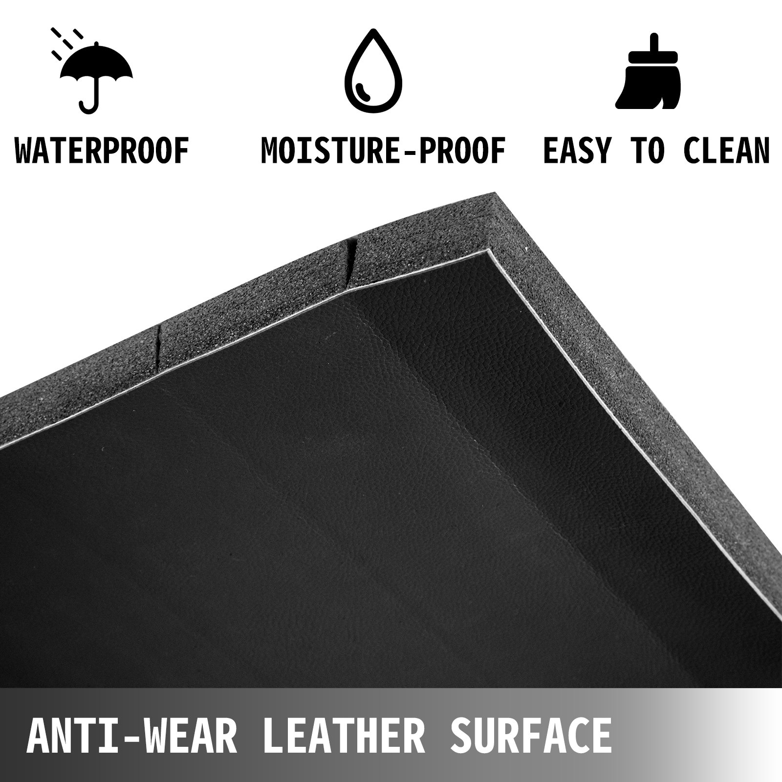 VEVOR Anti-slip Oefenmatten Zwart, Fitness-Oefenmat 1,5x3 M, Veilige Verdikte Yogamatten, Voor Yoga Pilates Vloeroefeningen, Uitrekkende vloer Fitness Workouts Rubber Pilates Oefenmatten Comfortabel