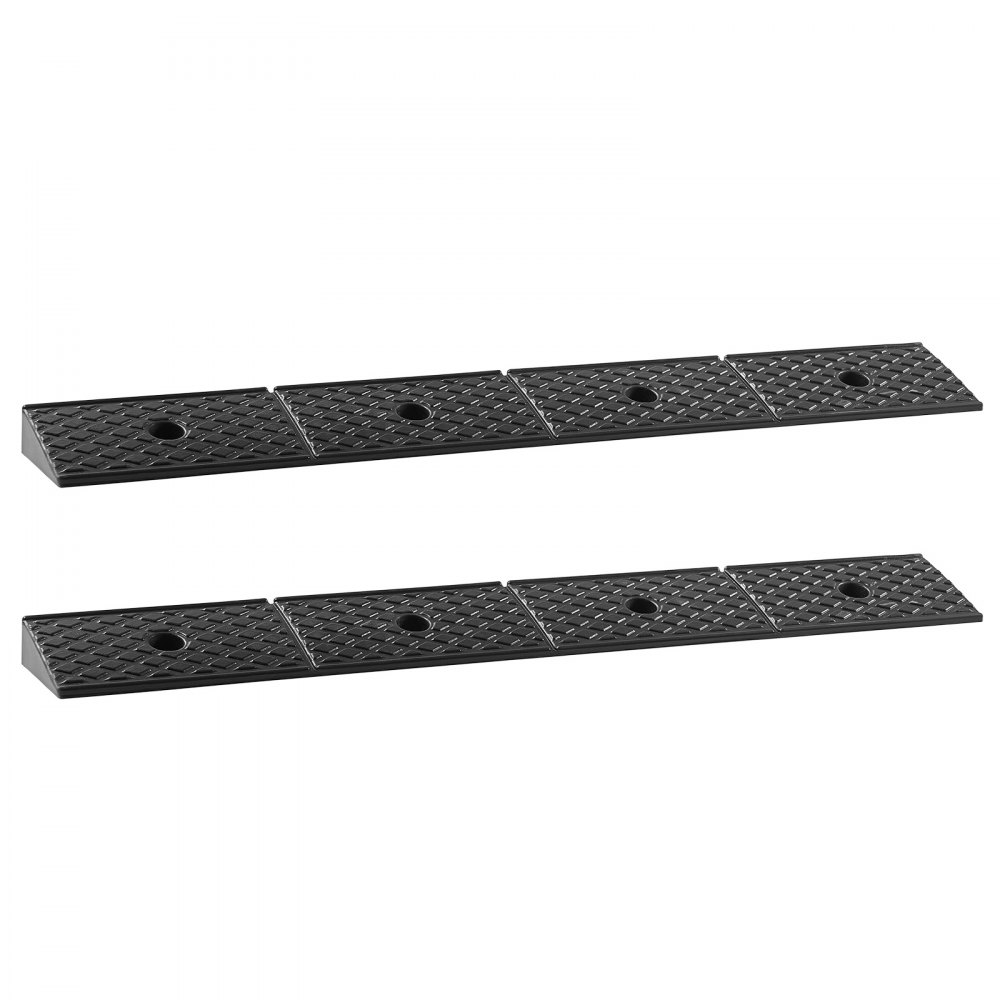 VEVOR Rubberen stoeprandhelling, 15T laadvermogen, 2-inch hoge, robuuste drempelhelling met afvoertank voor rolstoelen, kinderwagens, motoren, auto's, grasmaaiers en aanhangwagens, 2-pack