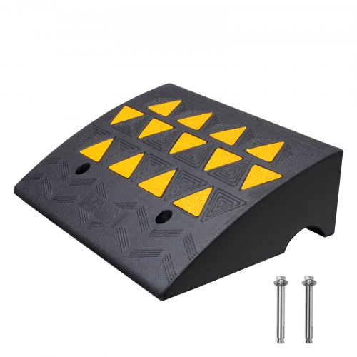 VEVOR 1x Drempelhelling Massief rubberen deur Drempelhelling Max. draagvermogen tot 15 ton Stoeprandhelling 49,1 x 37 x 15,2 cm Rolstoelhelling Toegangshelling Rubberen oprijplaat Geschikt voor oneffen terrein Stoepranden