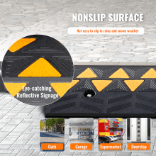 VEVOR Drempelhelling Rubberen oprijplaat Stoeprandhelling 100x25x9,4cm Max.15T