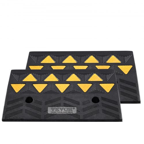 VEVOR Drempelhelling van rubber, capaciteit max. 15 ton, 2 stuks, drempelhelling, antislip oppervlak, drainagegaten, hoogte 12,7 cm, antislip drempelhelling voor gemakkelijk klimmen, 2 stuks VEVOR Drempelhelling van rubber, capaciteit max. 15 ton, 2 stuks, drempelhelling, antislip oppervlak, drainagegaten, hoogte 12,7 cm, antislip drempelhelling voor gemakkelijk klimmen, 2 stuks