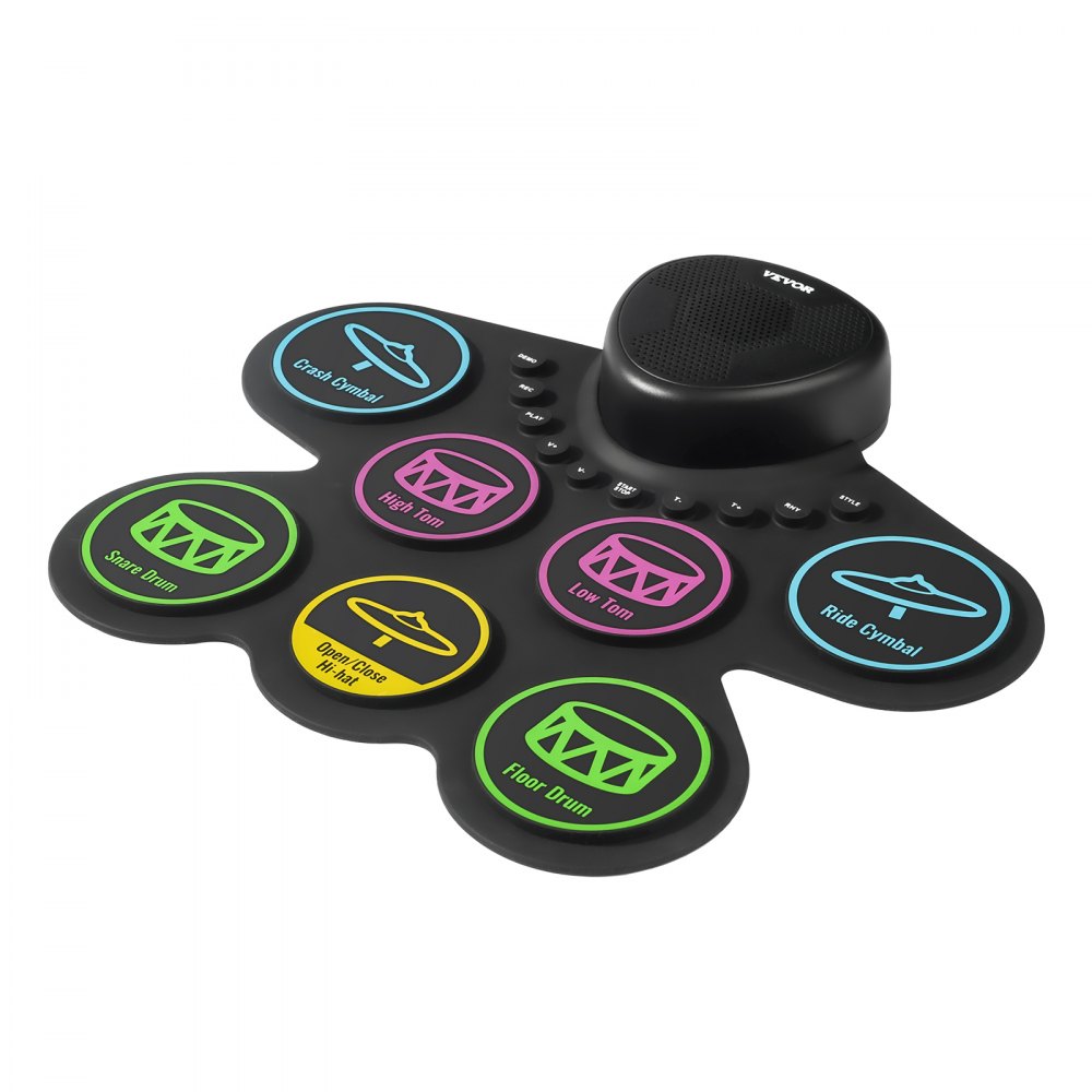 VEVOR Electric Drum Set, 7 Pads, Roll-up Drum Practice Pad, Electronic Drumset with Headphone