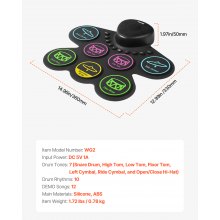 VEVOR Elektrische Drumkit 7 Pads E-Drum Koptelefoonaansluiting Pedalen Luidspreker