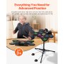 VEVOR E Drum, 9 pads, elektronisch drumstel met koptelefoonaansluiting, standaard, dubbele pedalen, oplichtende drumstokken, ingebouwde dubbele luidsprekers, instrumentspeelgoed voor kinderen vanaf 5 jaar