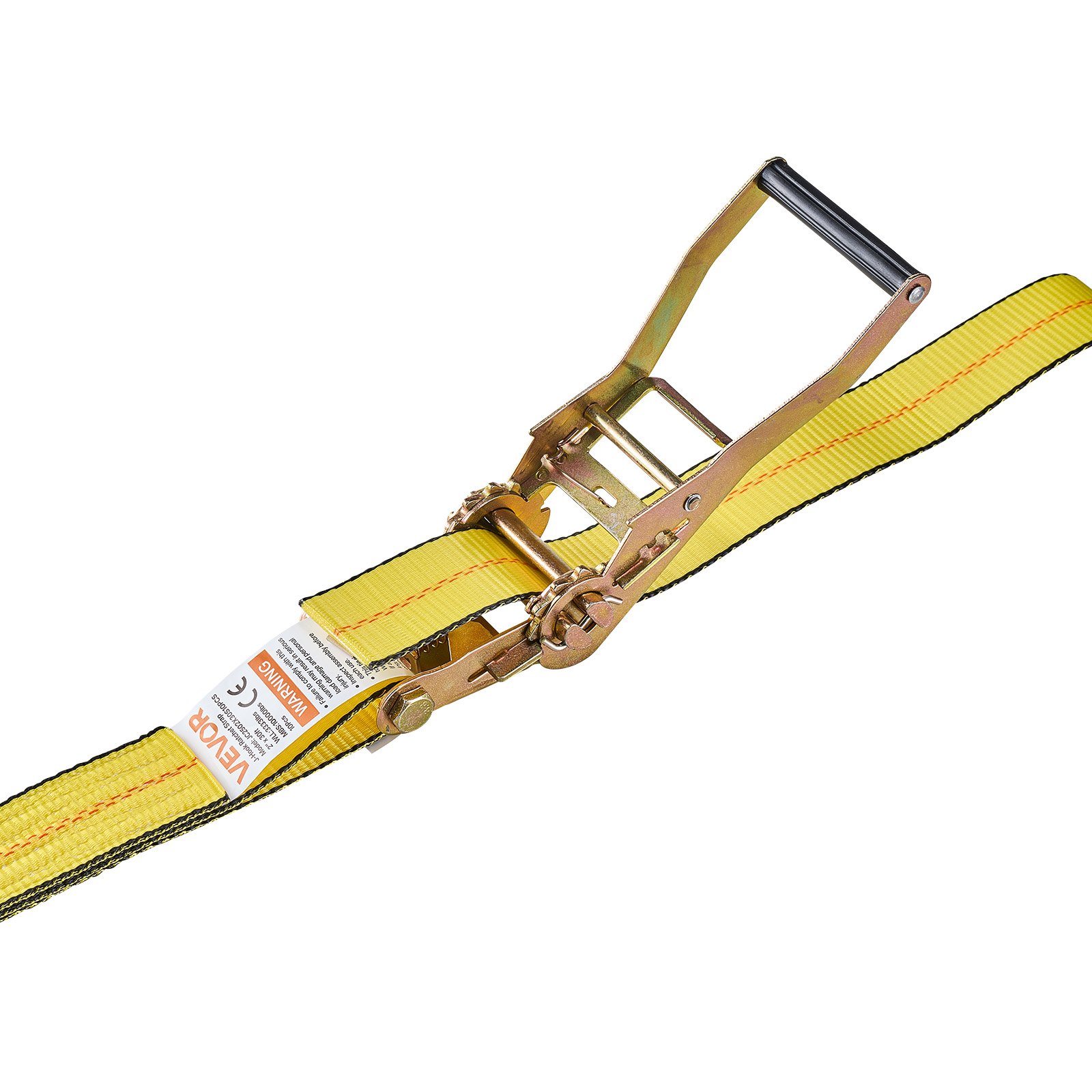 VEVOR spanbanden, 50,8 x 9144 mm, zware spanbanden met dubbele J-haken, breeksterkte 4536 kg, ratelmechanisme voor verhuizingen, aanhangers, motoren, kajaks, autodaken, verpakking van 10 stuks