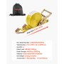 VEVOR Ratchet Straps, 38.1 mm x 6.1 m, Heavy Duty Tie Down Straps with Double J Hook, 2000 kg Break Strength, Carry Bag, Tie Down Ratcheting for Moving, Trailers, Motorcycles, Kayaks, Car Roof, 4 Pack