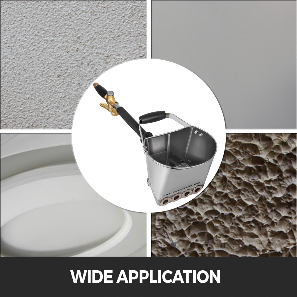 Mophorn 4 Jet Cement Mortar Spray Gun, Stucco Sprayer 4 Jet Hopper Plaster Concrete Cement Sprayer Gun Spraying, Stucco Spray Gun Exquisite Handles, Concrete Ceiling Spray Gun