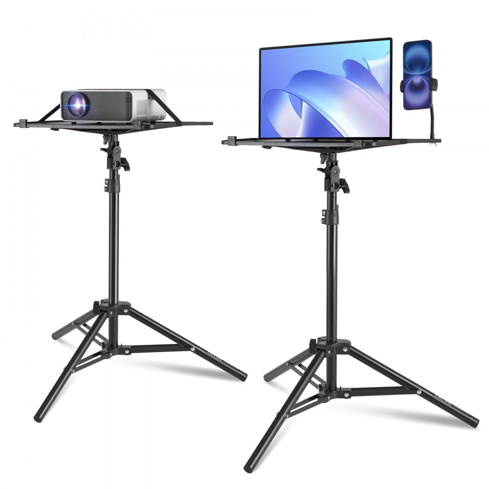 VEVOR Projector Stand Laptop Stand Tripod Adjustable Height from 26.97 to 63 in