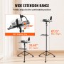 VEVOR Projector Stand with Wheels, Laptop Stand Tripod Adjustable Height from 31.3 to 67.3", Projector Tripod Stand with 2 Trays & Gooseneck Phone Holder, for Outdoor Movies, Home, Office or Studio
