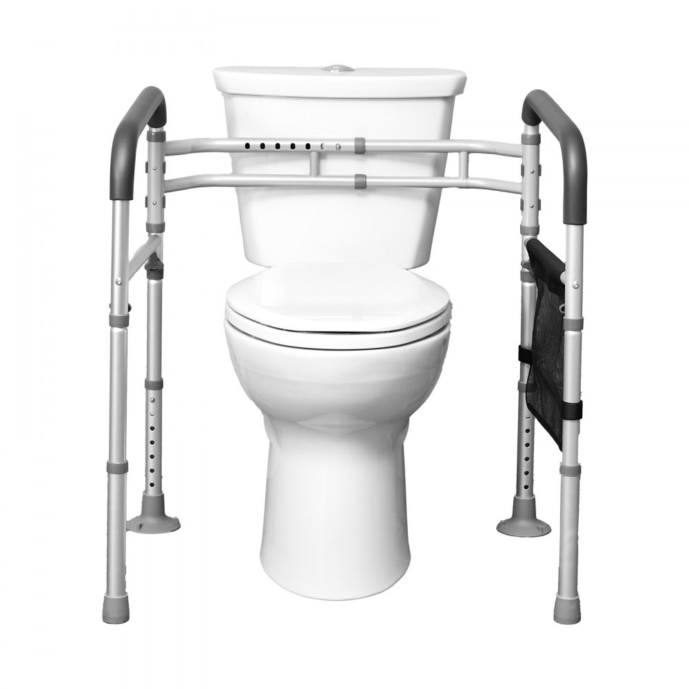 VEVOR Toilet Veiligheidsleuning Staande Hulp Toilet 136 kg Toiletzitting met Antislip Handgrepen, Toiletleuningen met Versterkte Aluminiumlegering Buis, voor Zwangere Vrouwen Gewond