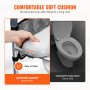 VEVOR raised toilet seat with comfortable soft cushion, highlighting easy-to-clean built-in foam.