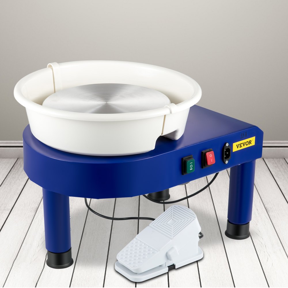 VEVOR Pottery Wheel, 11in Ceramic Wheel Forming Machine, 0-300RPM Speed Manual Adjustable 0-7.8in Lift Leg, Foot Pedal Detachable Basin, Sculpting Tool Accessory Kit for Work Art Craft DIY 220V