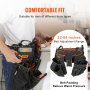 VEVOR tool belt with adjustable fit, multiple pockets for tools, suitable for different body types.