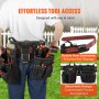 VEVOR tool belt showcasing multiple pockets, double row grommets, and customizable detachable design.