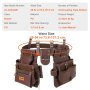 VEVOR Tool Belt, 22 Pockets, Adjust from 29 Inches to 54 Inches, Premium PU Heavy Duty Tool Pouch Bag, Detachable Tool Bag for Electrician, Carpenter, Handyman, Woodworker, Construction, Framer, Brown