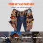 VEVOR Tool Belt, 19 Pockets, Adjusts from 32 Inches to 54 Inches, Polyester Heavy Duty Tool Pouch Bag, Detachable Tool Bag for Electrician, Carpenter, Handyman, Woodworker, Construction, Framer, Brown