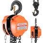 VEVOR Hand Chain Hoist, 3 Ton Capacity, Manual Chain Block with Upgrade G80 Galvanized Chain, 6 m Lifting Height, Heavy Duty Pulley Hoist for Garage Warehouse Automotive Machinery, Orange
