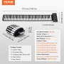 VEVOR 88 Keys Roll Up Keyboard Piano, 128 Rhythms, 128 Tones Portable Electric Digital Hand Roll Piano with Rechargeable Battery 2W Speaker LED Display 5 Ports MIDI Function, for Kids Beginners Adults