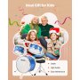 VEVOR 3-delige beginnersdrumset met 14" basdrum, 8" tom-tom, 10" snaredrum en verstelbare drumstokken, muziekleerset voor kinderen van 6-13 jaar, blauw