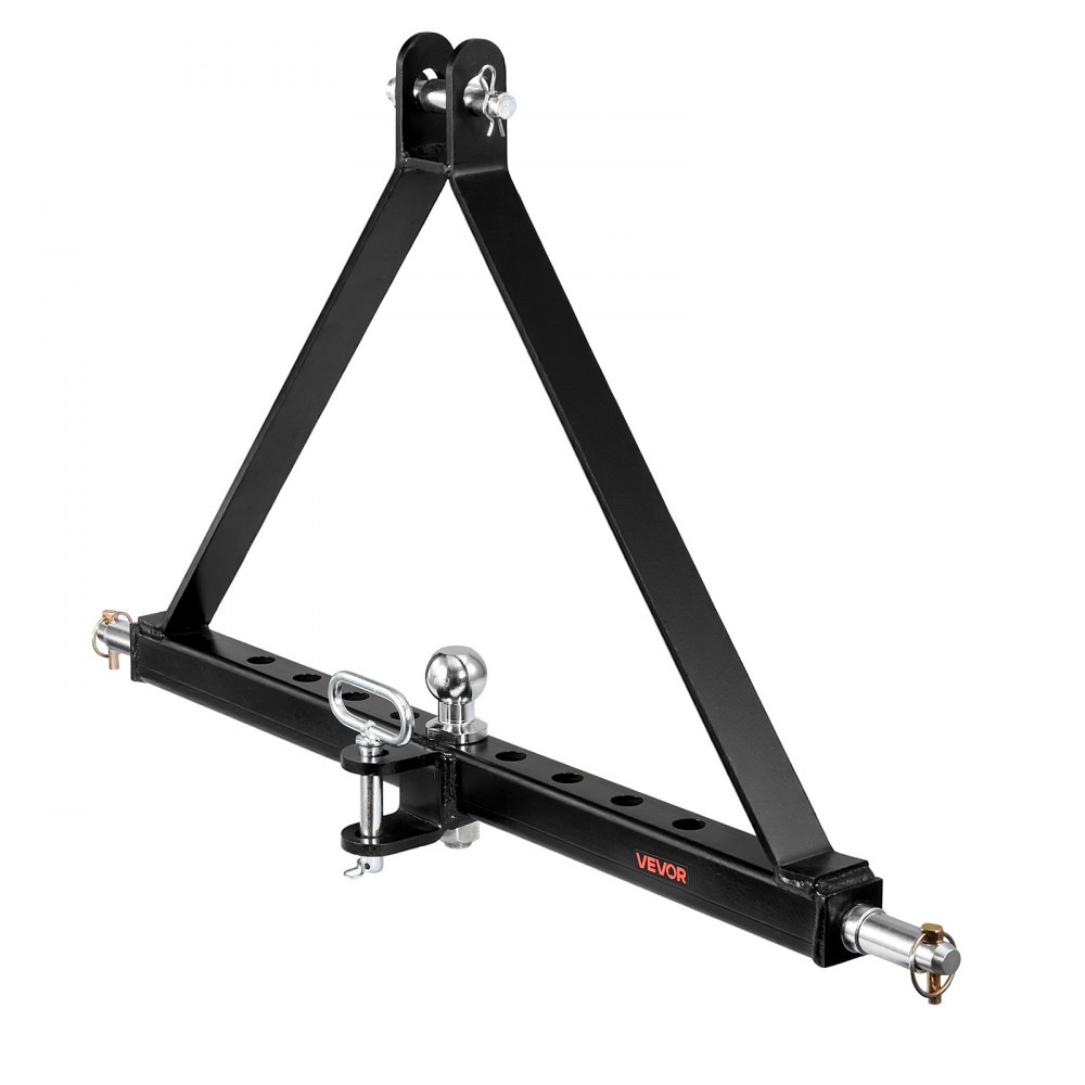 VEVOR driepuntsophanging met kogelkop, snelkoppeling, adapter voor tractordissel, compatibel met tractoren van categorie 2, geschikt voor modellen van gangbare merken, zwart