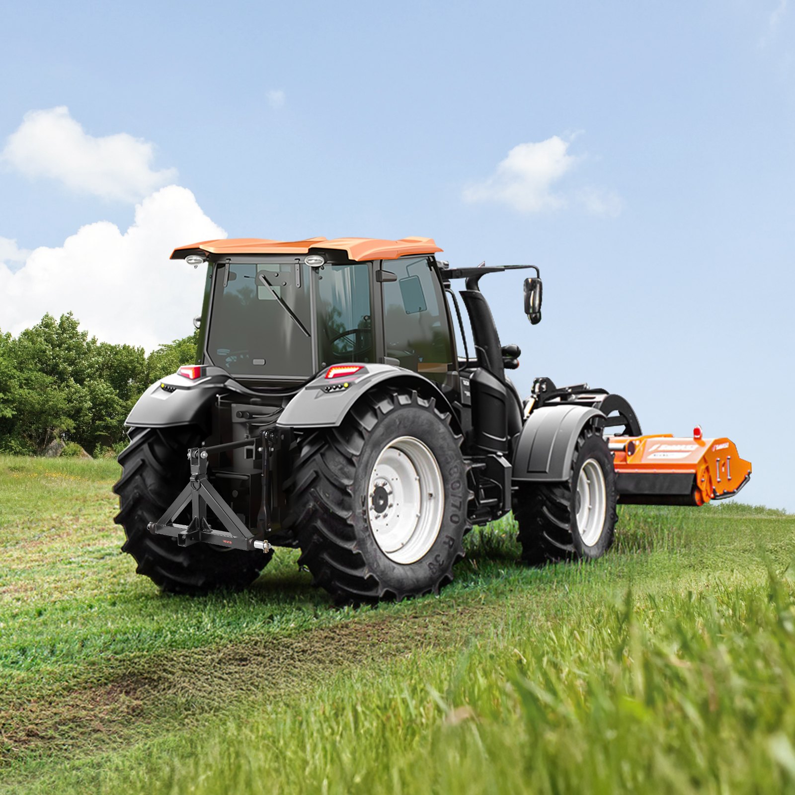 VEVOR driepuntshef met 2"-ontvanger, driepuntshef, capaciteit van 3000 lb, adapter voor tractor-aanhangwagenkoppeling, compatibel met Kubota, Mahindra, John Deere, Massey Ferguson