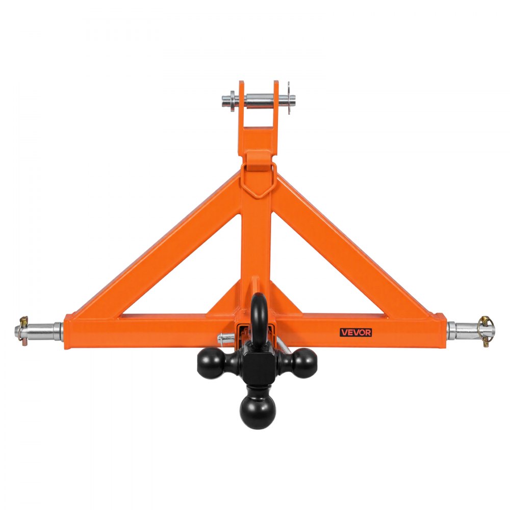 VEVOR 3 Point Trailer Hitch with 2" Receiver, 3 Pt Quick Hitch Attachment with 3 Trailer Balls, Tractor Tow Drawbar Adapter for Category 1, Kubota, Mahindra, Ford, Yanmar, John Deere, Massey Ferguson