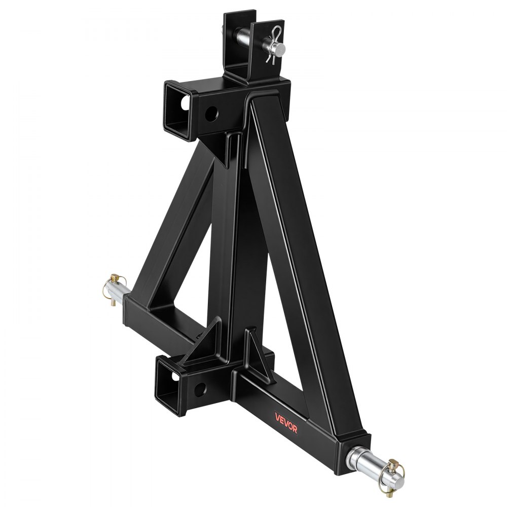 VEVOR driepuntsophanging met 2-inch montage, snelkoppeling, adapter voor tractordissel, compatibel met tractoren van categorie 1, geschikt voor diverse compacte tractoren, zwart