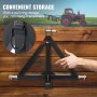 VEVOR three-point trailer hitch 634x608x165mm three-point mount with 5.08cm trailer tractor field rail carbon steel three-point receiver for category 1 tractors