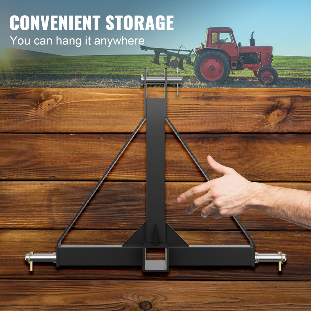 VEVOR driepunts trekhaak 540 x 533,3 x 165 mm driepuntsophanging met 5 cm aanhanger trekker veldrail koolstofstalen driepuntsontvanger voor categorie 1 trekkers