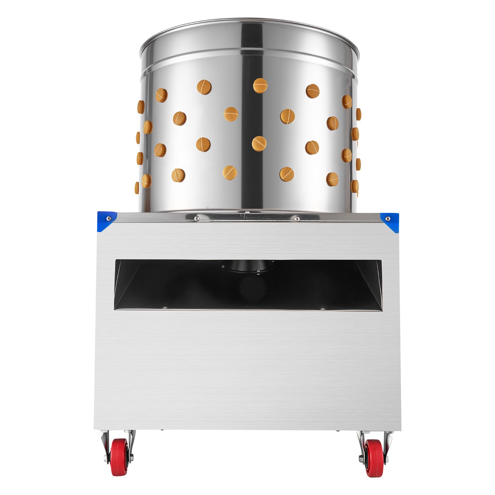 VEVOR pluimveeplukmachine, trommeldiameter 50 cm, 2 pk, 275 tpm, plukmachine met 106 vingers en transportwielen, roestvrijstalen verenverwijderaar voor het verwerken van 2 tot 4 kippen.