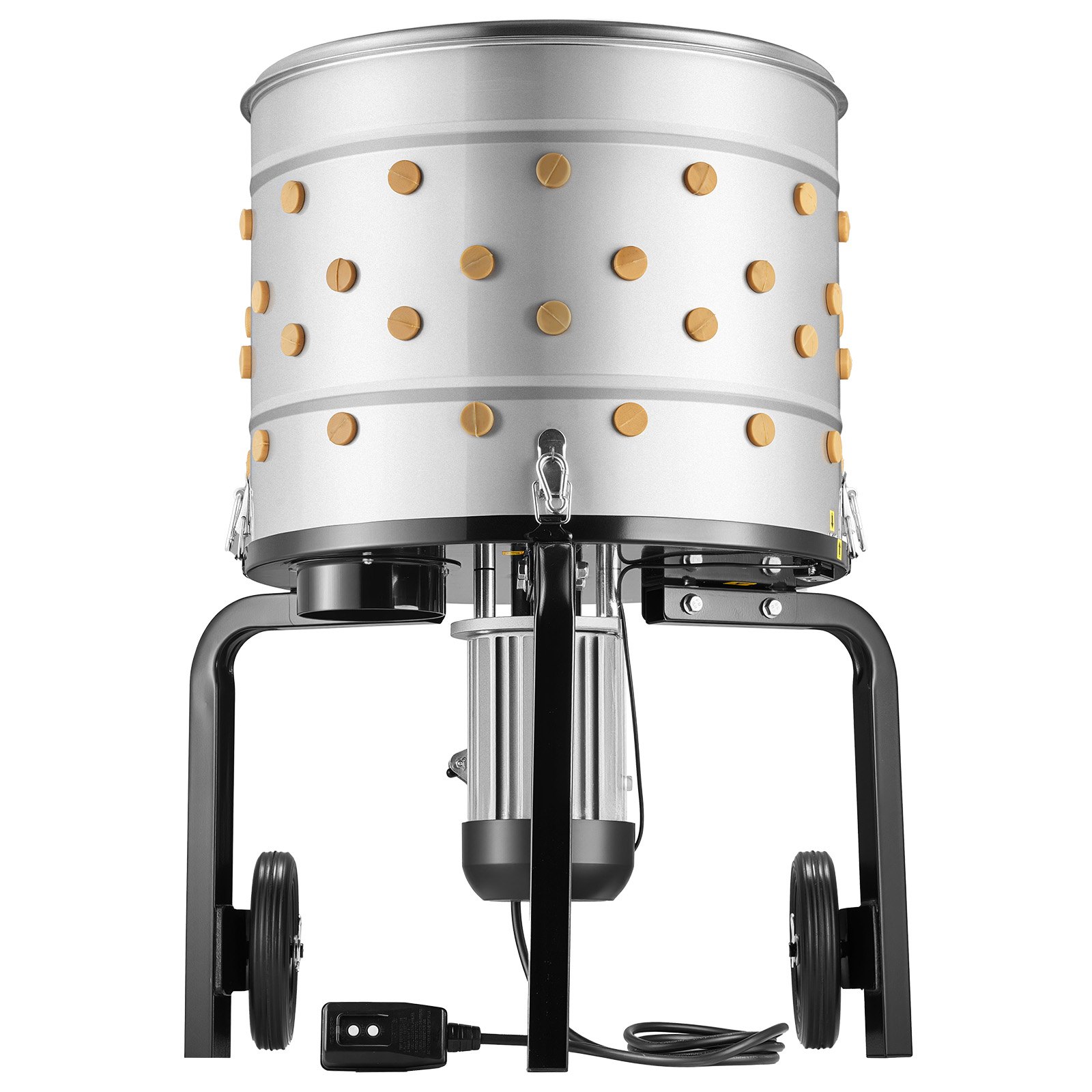 VEVOR Pluimveeplukmachine, 500 mm trommel, 900 W, 230 tpm, elektrische plukmachine met 98 zachte vingers en transportwielen, natte plukmachine voor het gelijktijdig verwerken van 2 kuikens.