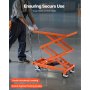 VEVOR 120 cm Hydraulic Lift Table Double Scissor Lift Cart 226.8 kg Non-slip Pad