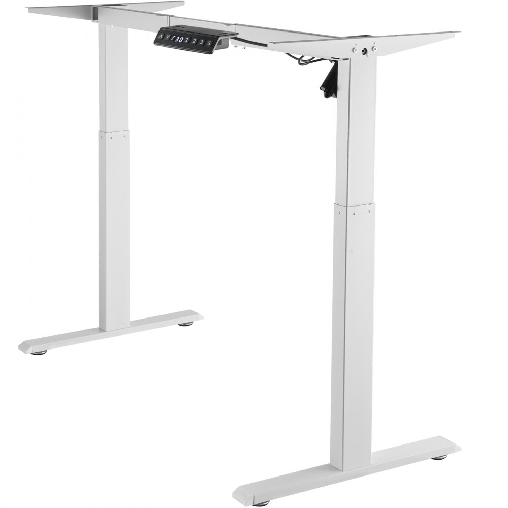 VEVOR Standing Desk Frame, Adjustable 70-117 cm Height & 95-158 cm Length Electric Stand Up Computer Desk Legs, Ergonomic DIY Workstation Base for Home and Office (White Frame Only)