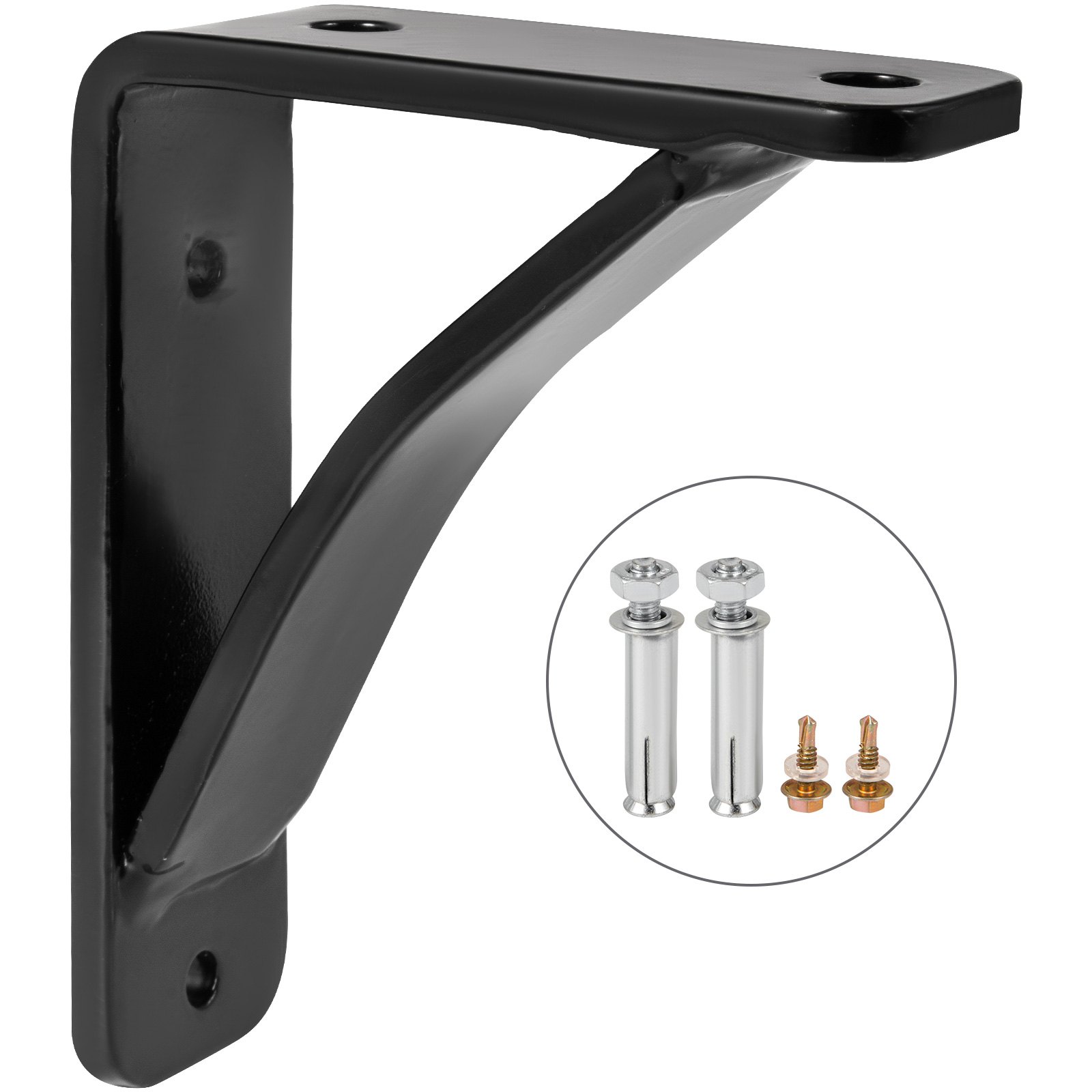 Vevor Plankbeugel Zwart 10,2x12,7x3,8cm Gusseted Corner Angle Bracket 2 Stuks