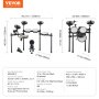 VEVOR Electric Drum Set, 32 Drum Kits & 480 Sounds Electronic Drum Kit, USB MIDI Supported 10 in Quiet Mesh Snare Electric Drum Set with 10 in Cymbals Drum Sticks & Pedals, for Beginners & Adults
