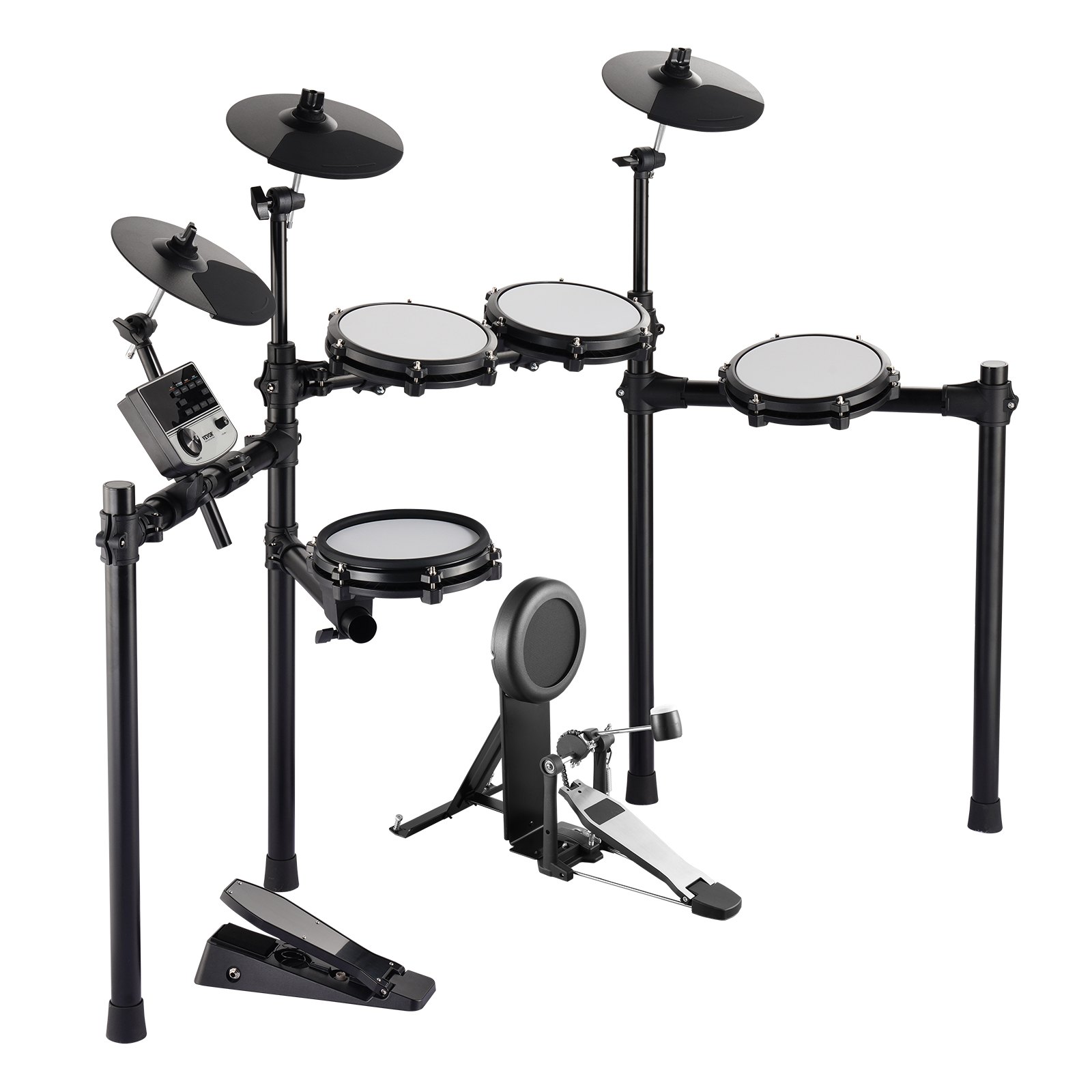 VEVOR Electric Drum Set, 32 Drum Kits & 480 Sounds Electronic Drum Kit, USB MIDI Supported 8 in Quiet Mesh Snare Electric Drum Set with 10 in Cymbals Drum Sticks & Headphone, for Beginners & Adults