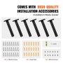 VEVOR shelf bracket set with screws, nails, and level for high-quality installation accessories.