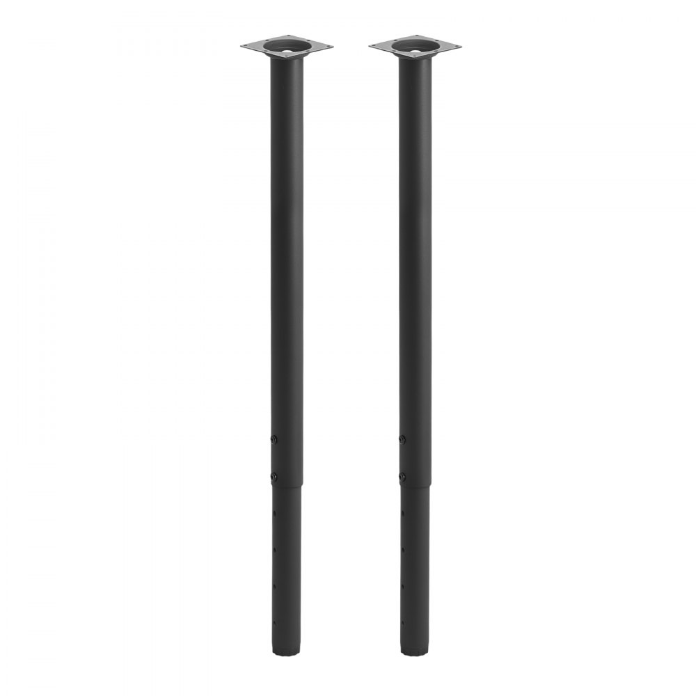 VEVOR Adjustable Table Legs, 24-40 in Round Steel Furniture Legs, 1200 lbs Max Load Heavy Duty, Quick Installation, Ideal for Home Office Desk DIY, Coffee Dinner Bar Tables, Workbenches, 4 PCS, Black