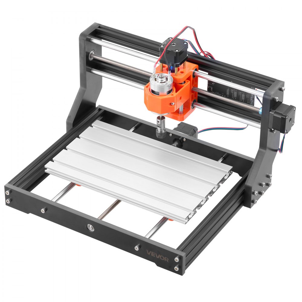 VEVOR 3018 CNC-freesmachine, 60W spindel, 3-assige graveermachine, werkgebied van 300x180x40 mm, behuizing van aluminiumlegering, voor het graveren en snijden van hout en acryl.