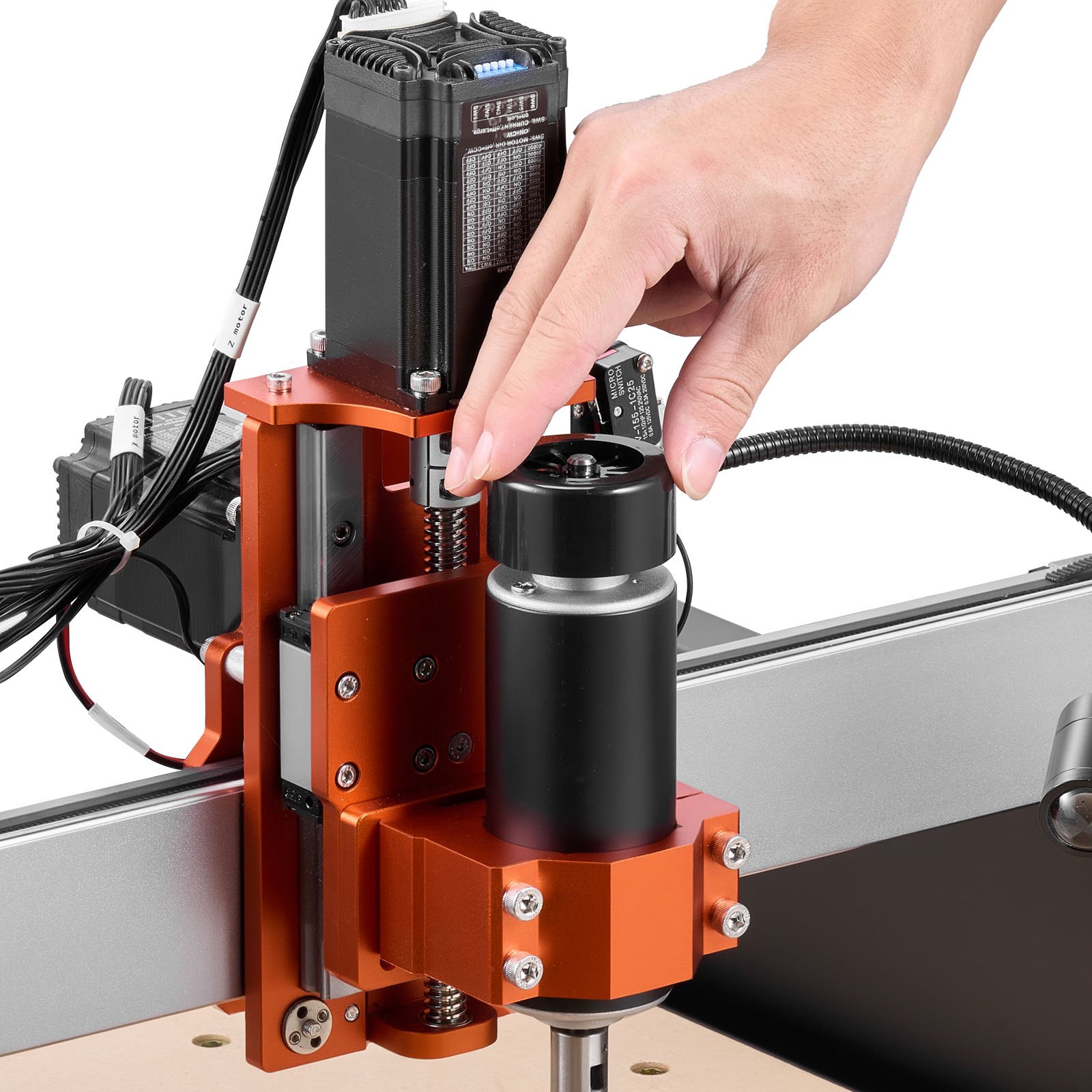 VEVOR CNC-freesmachine, 500W spindel, 3-assige graveermachine met twee lineaire geleidingen en kogelomloopspindel, werkgebied van 400x400x95 mm, afwerkfreesmachine voor hout en acryl