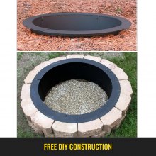 VEVOR Fire Pit Ring Liner 39''In Outdoor in Black Campfire Ring Draagbaar Uitstekend