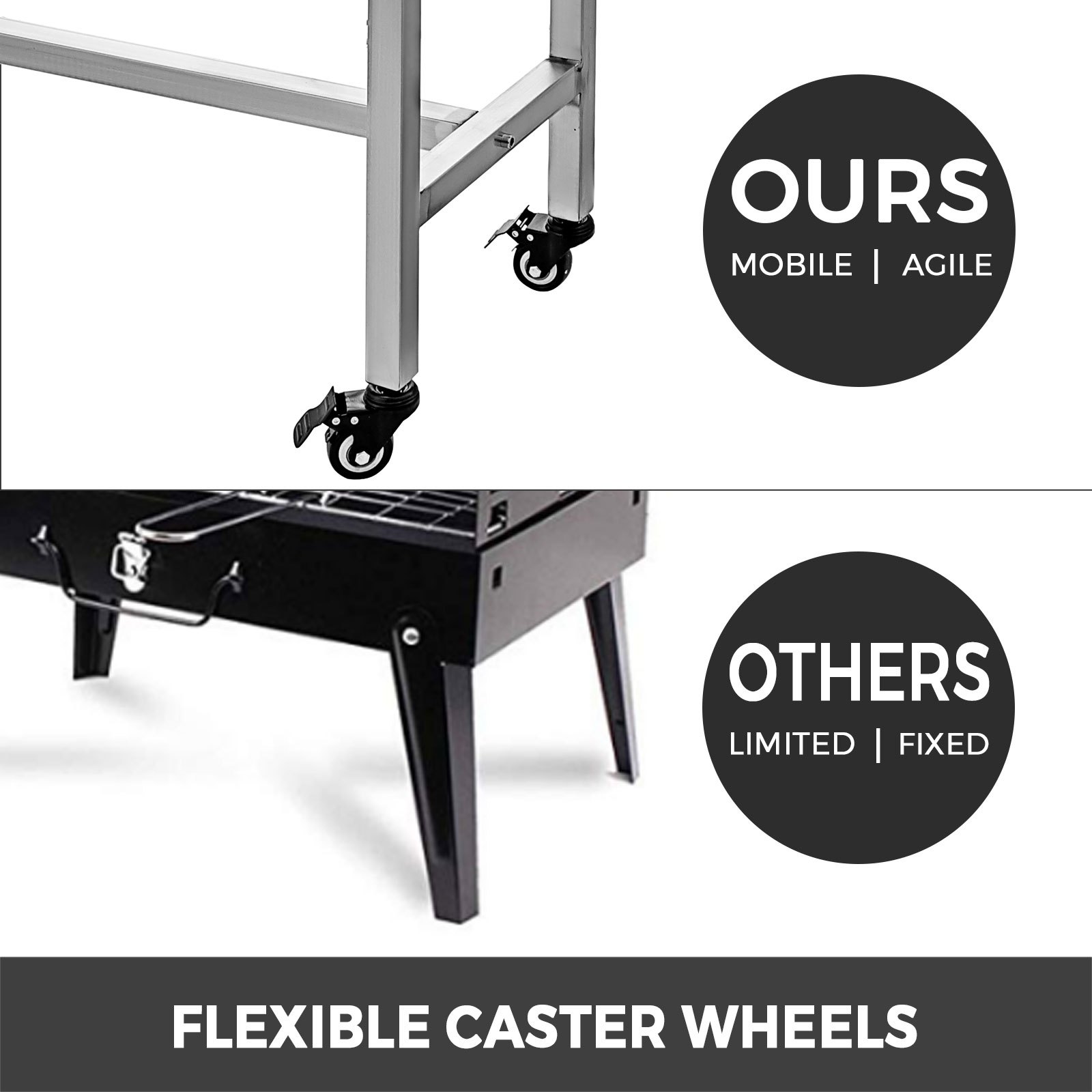 VEVOR 10,8 inch elektrische BBQ-houtskoolgrill 25W roestvrijstalen houtskoolgrill Houtskoolbarbecuegrill Verwijderbare 4 RPM-temperatuurmeter en hefbare vuurplaat Draagbare BBQ-grill voor kamperen