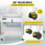 VEVOR Laboratoriumwagen 2-laags roestvrijstalen universele wagen, medische wagen, 2 laden, rollende laboratoriumwagen, wit geschilderde serveerwagen met 360° wielen, voor laboratorium, ziekenhuis, tandartspraktijk, salon