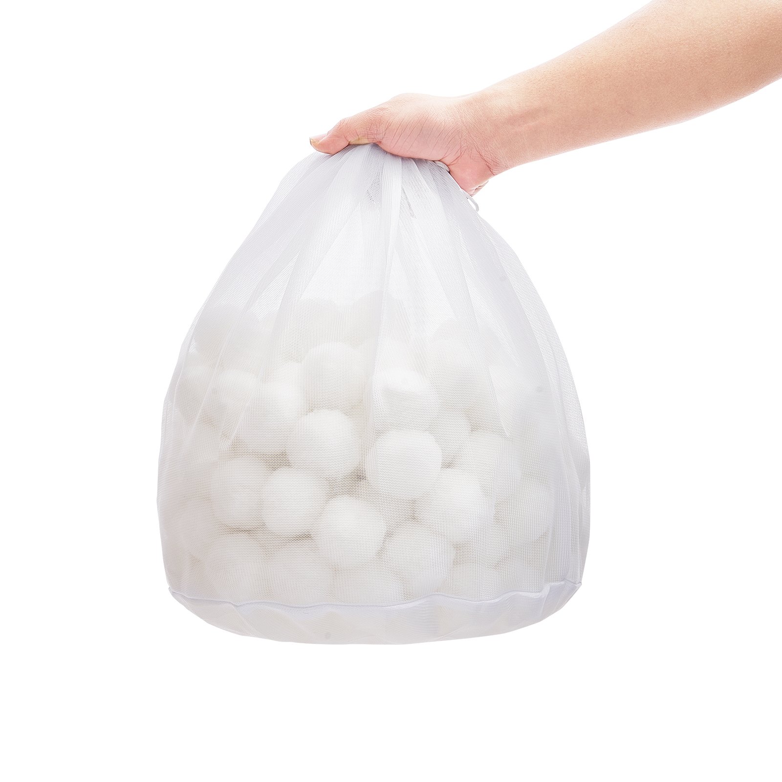 VEVOR Filterballen voor zandfilters, 1,56 kg, Filterballen ter vervanging van zwembadfilterzand, Herbruikbare filtermediaballen van polyestervezels met waszak, voor zwembaden, bovengrondse zwembaden, aquaria