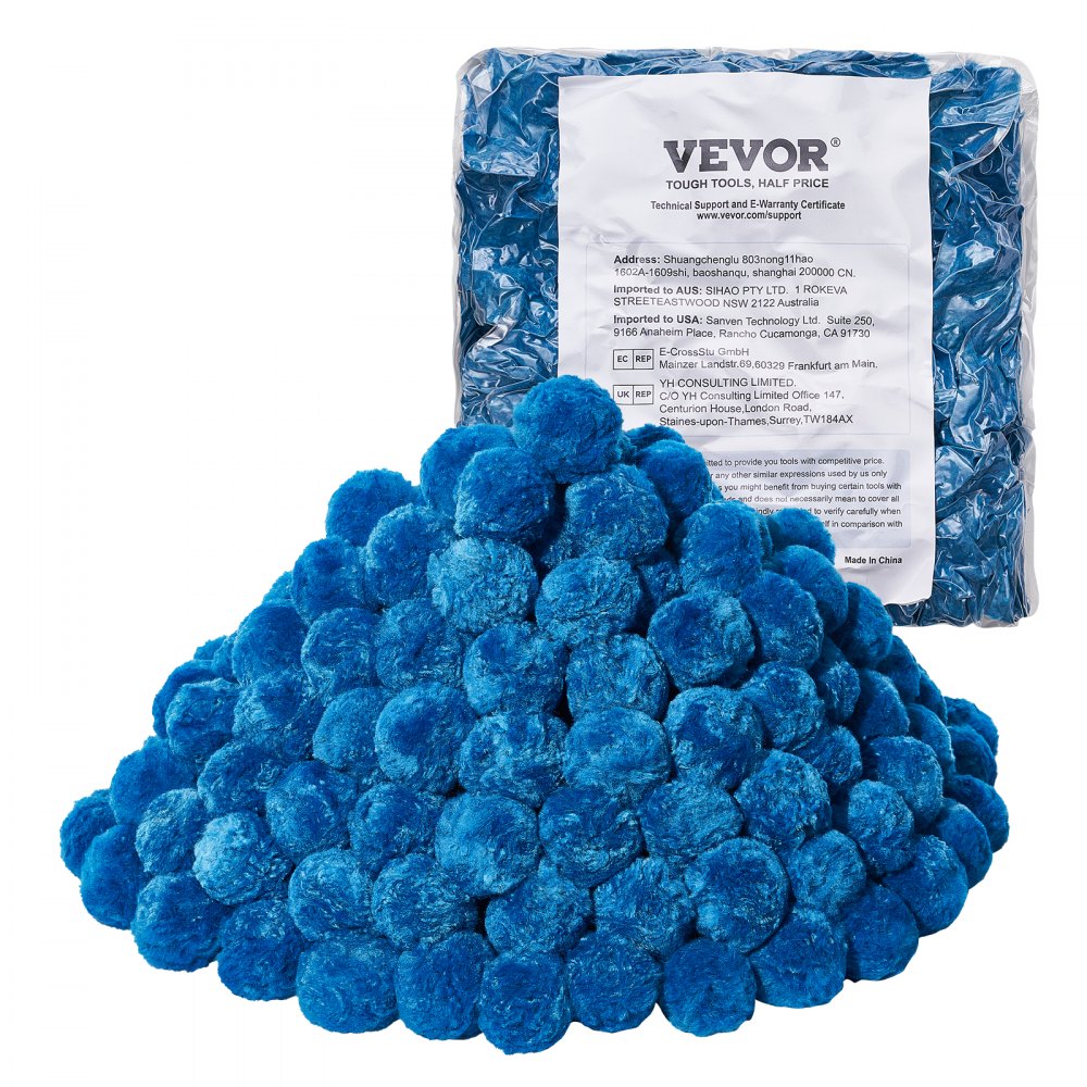 VEVOR Filterballen voor zandfilters, 1,42 kg, Filterballen ter vervanging van zwembadfilterzand, Herbruikbaar blauw polyestervezelfiltermateriaal met waszak, voor zwembaden, aquaria, opzetzwembaden