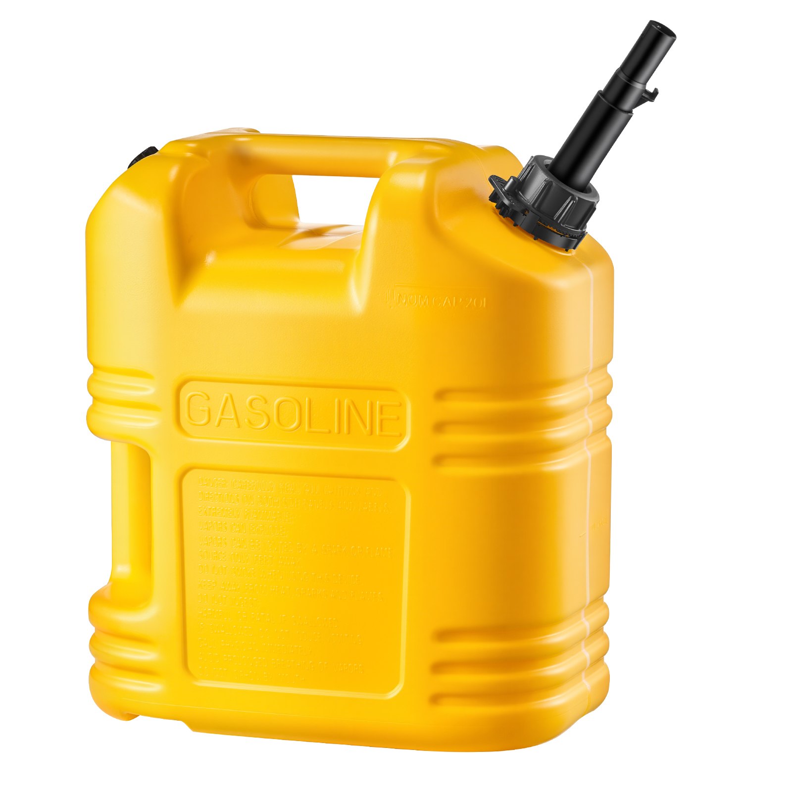 VEVOR Fuel Container, 19 L, Gas Tank with Spout & Clear Scale, 15 L/min Max Flow Rate, Secure & Leak-proof, Portable Flat Fluid Container for Most Cars Motorcycle SUV ATV UTV, Yellow, 1 Pack