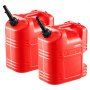VEVOR brandstoftanks, 2-pack 19 l, benzinetanks met schenktuit en transparante schaalverdeling, max. debiet 15 l/min, vloeistofcontainer voor de meeste auto's, motoren, ATV's en UTV's, rood, 2-pack