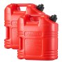 VEVOR Fuel Container, 19 L, Gas Tank with Spout & Clear Scale, 15 L/min Max Flow Rate, Secure & Leak-proof, Portable Flat Fluid Container for Most Cars Motorcycle ATV UTV, Red, 2 Packs