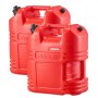 VEVOR Fuel Container, 19 L, Gas Tank with Spout & Clear Scale, 15 L/min Max Flow Rate, Secure & Leak-proof, Portable Flat Fluid Container for Most Cars Motorcycle ATV UTV, Red, 2 Packs